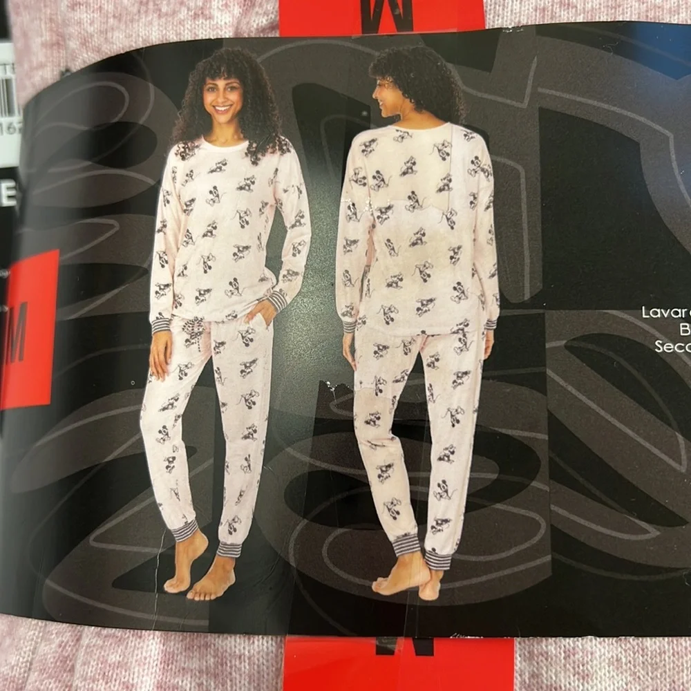 NEW - Womens Disney Cozy 2 PC Pajama Set - Mickey and Minnie - Picture 2 of 8